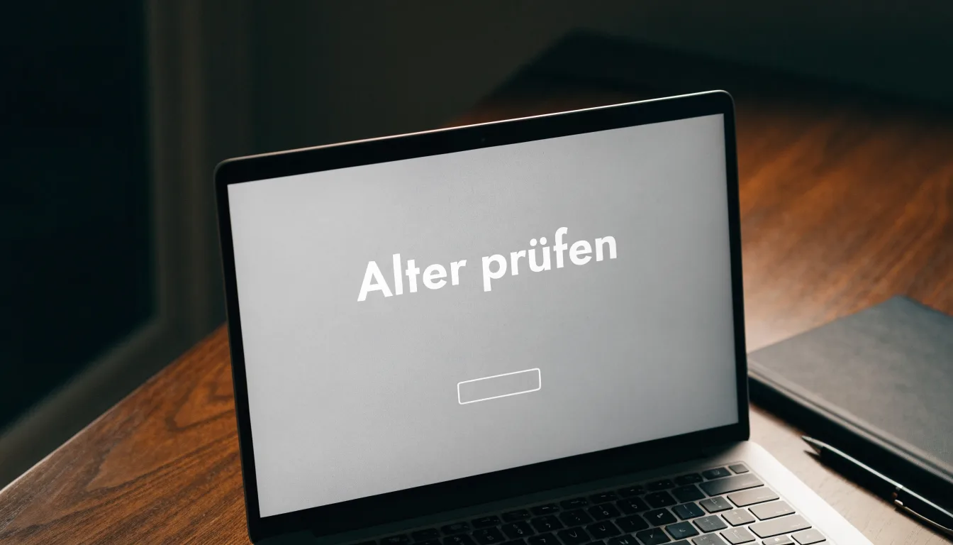 Ein Schreibtisch mit Kugelschreiber, Lupe und einem geschlossenen Ordner ohne Beschriftung in warmem Lampenlicht.