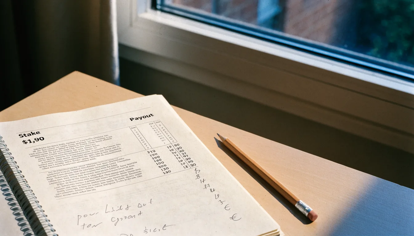Ein Notizbuch mit handschriftlichen Notizen und ein Bleistift liegen auf einem Schreibtisch am Fenster, draußen fällt Morgenlicht herein.